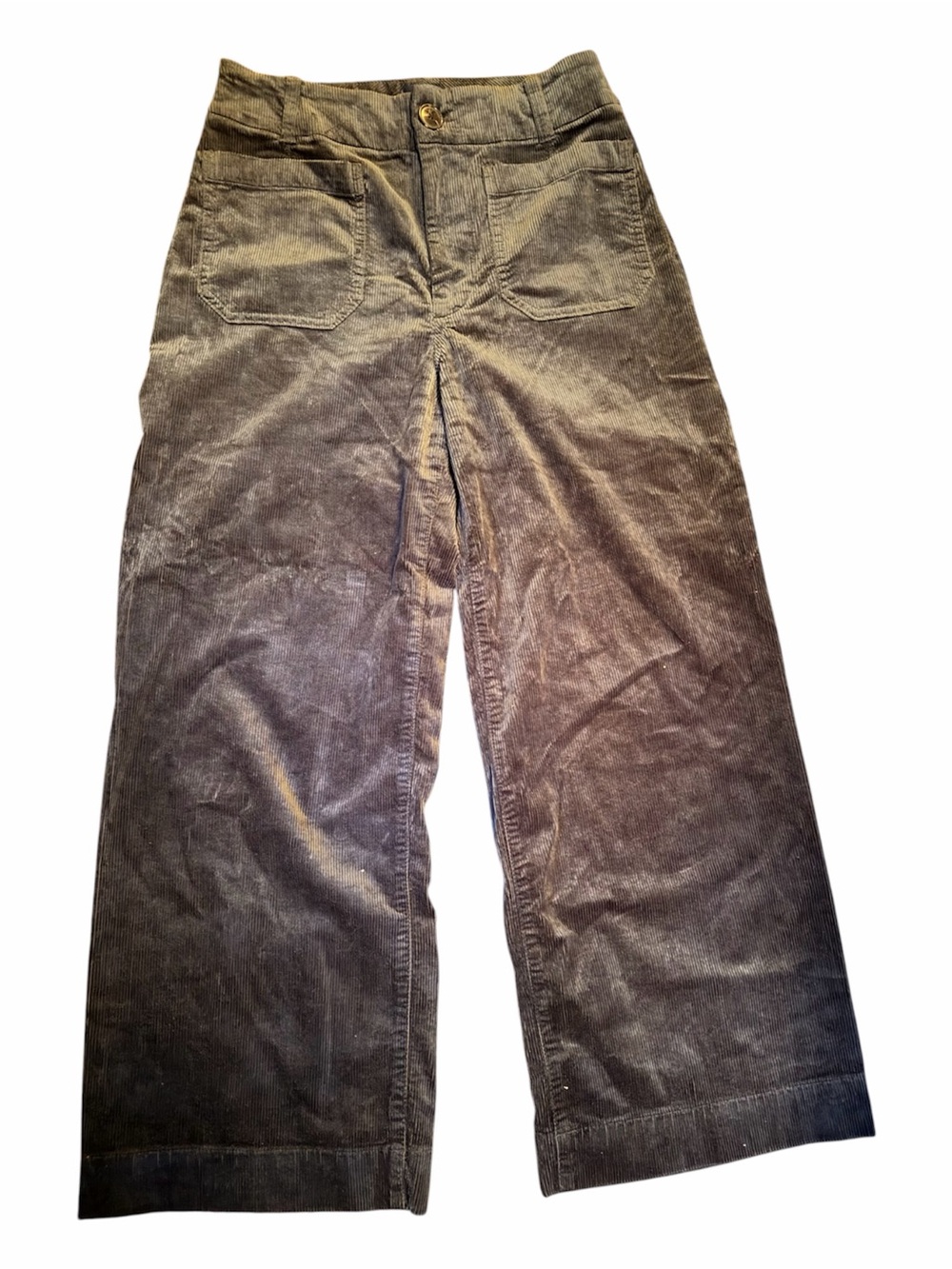 Anthropologie Wide-Leg Corduroy Pants in Olive